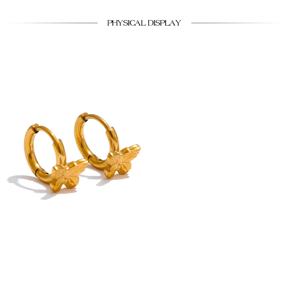 Butterfly Hoop Earrings