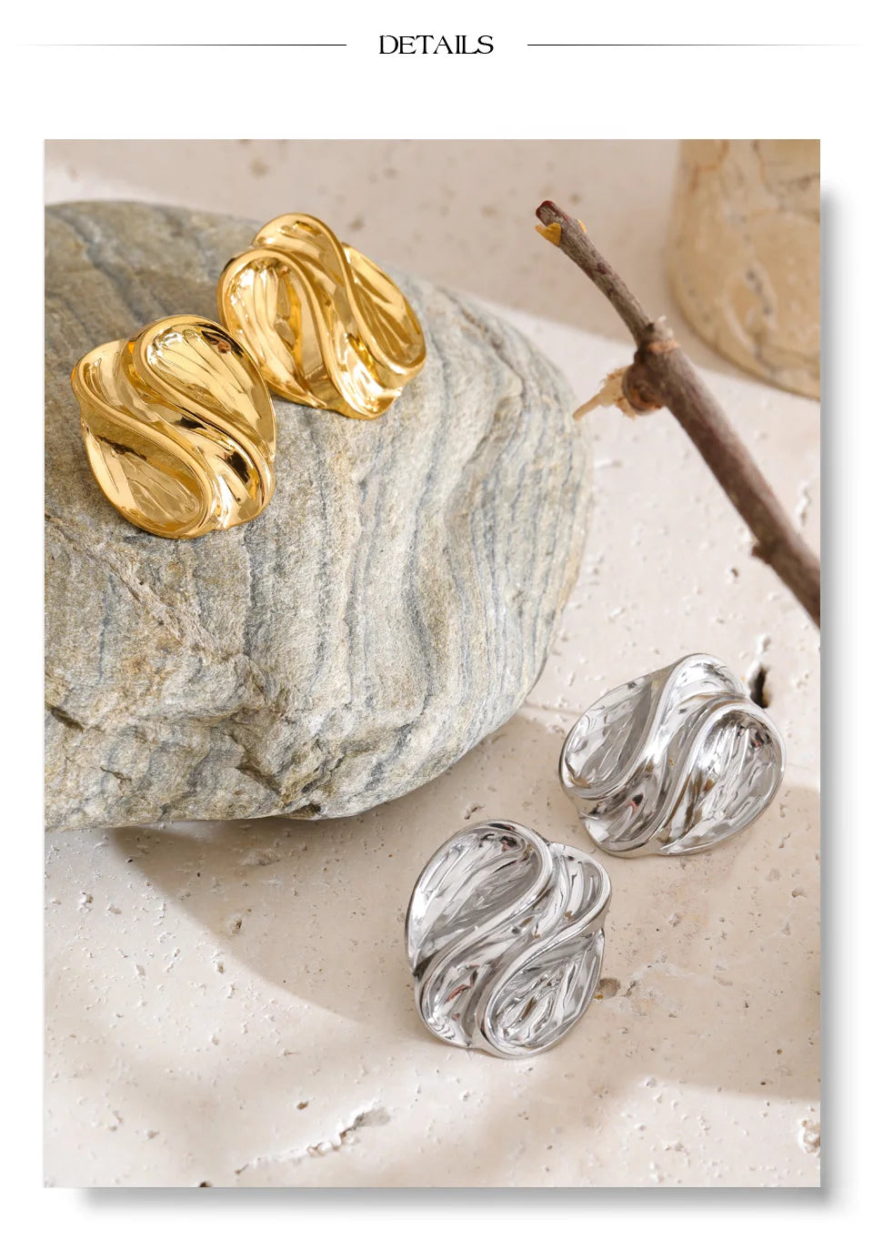 Elegant Sculpted Gold Earrings