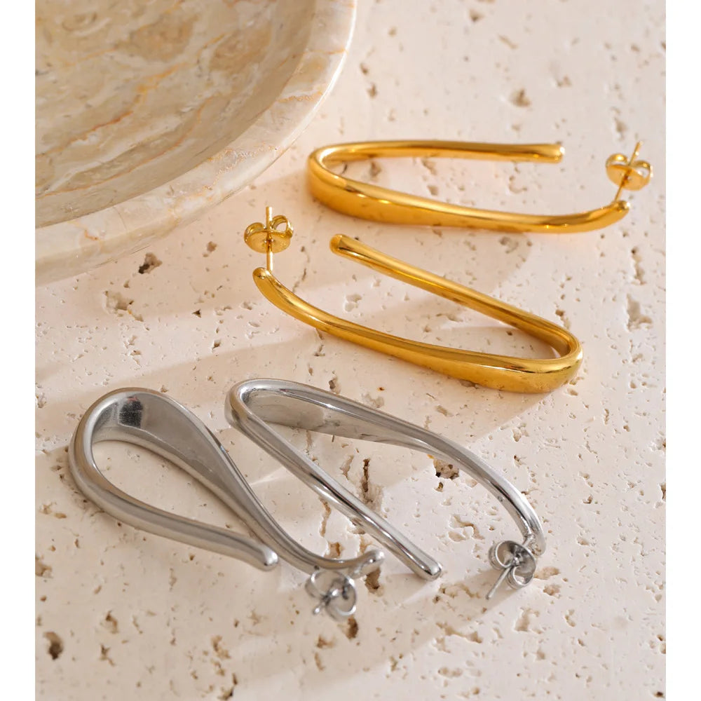 Sculptural Gold Drop Earrings