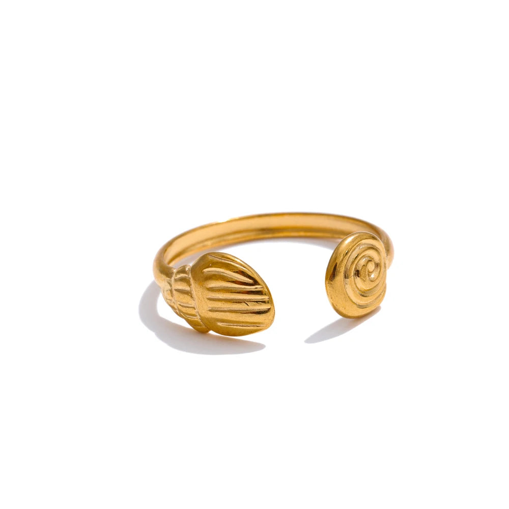 Adjustable Shell Open Ring
