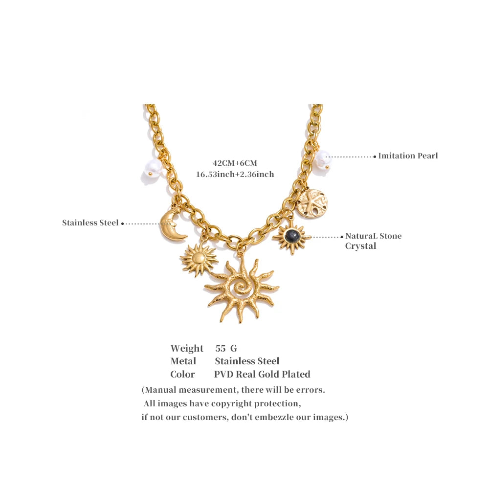 Radiant Sun Charm Necklace