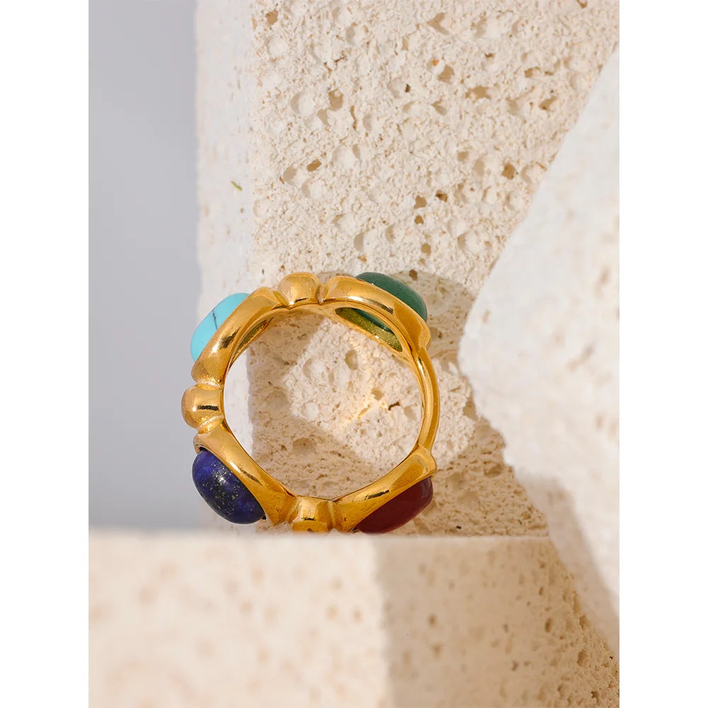 Elegant Geometric Stone Ring