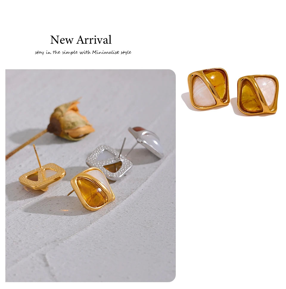 Sculptural Square Studs