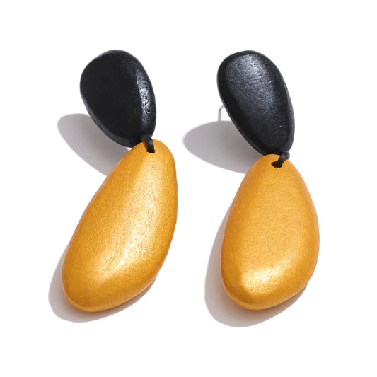 Two-Tone Drop Earrings