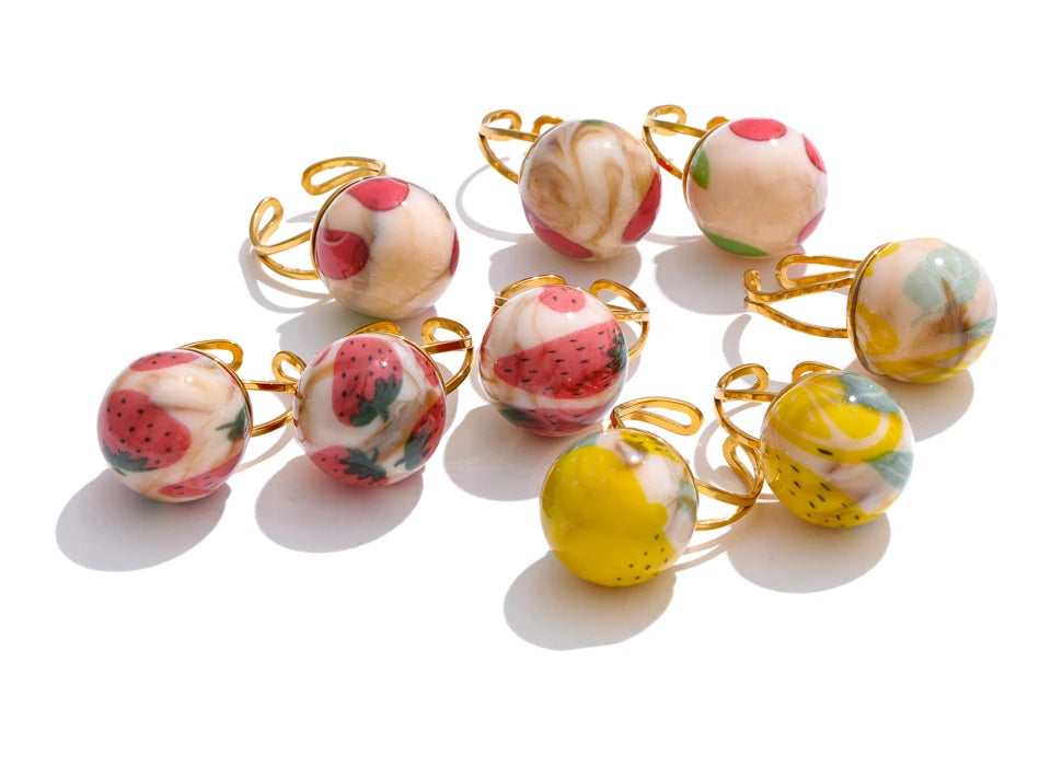 Fruity Charm Rings