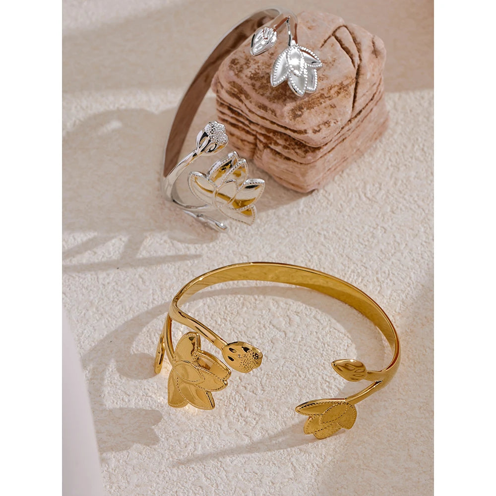 Botanical Open Cuff Bracelet