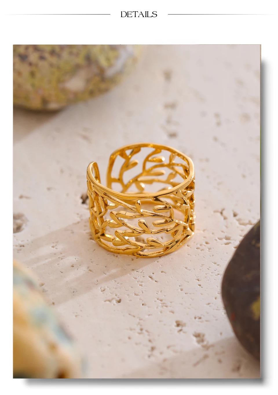 Golden Lace Statement Ring