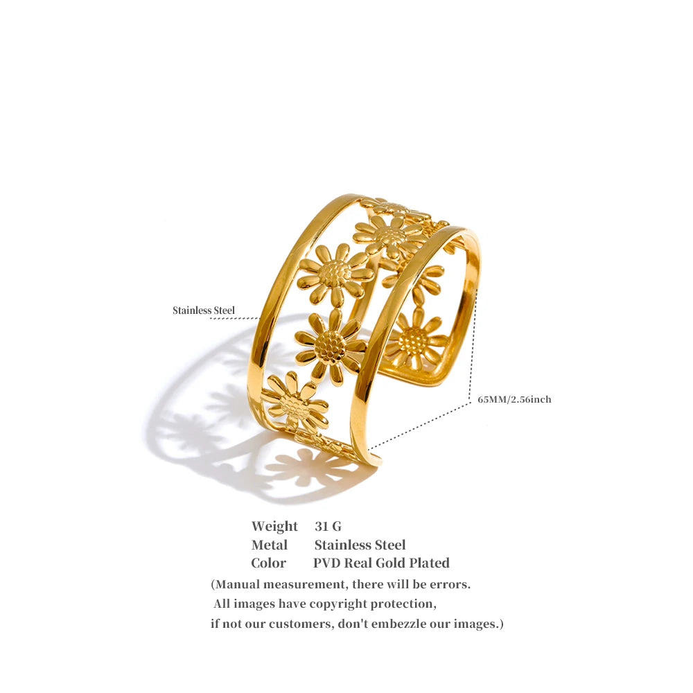 Golden Bloom Cuff Bracelet