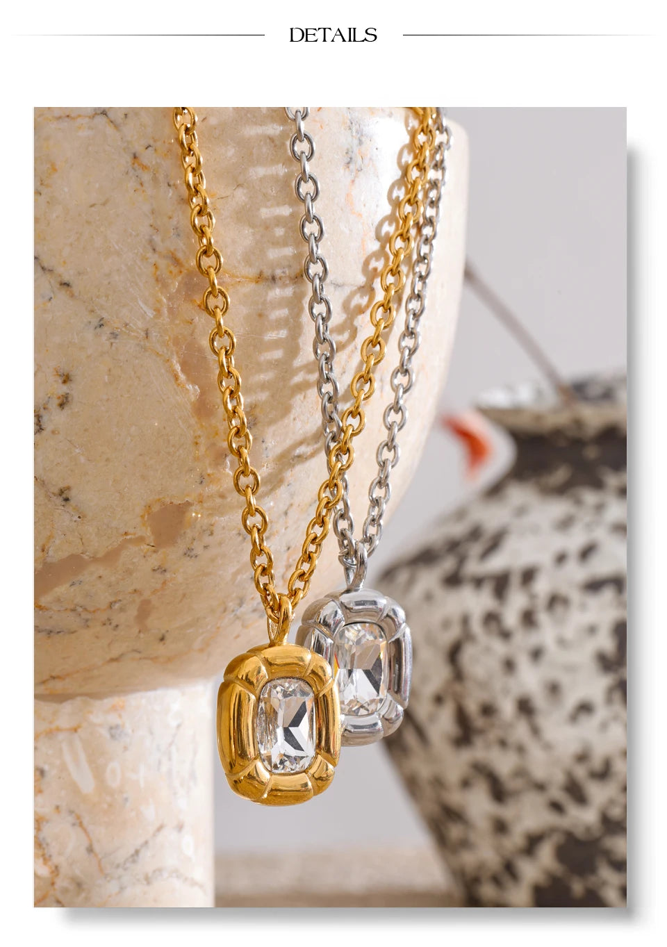Framed Crystal Necklace &amp; Stud Set