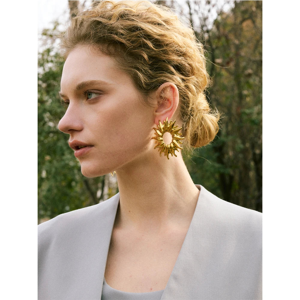 Golden Sunburst Earrings