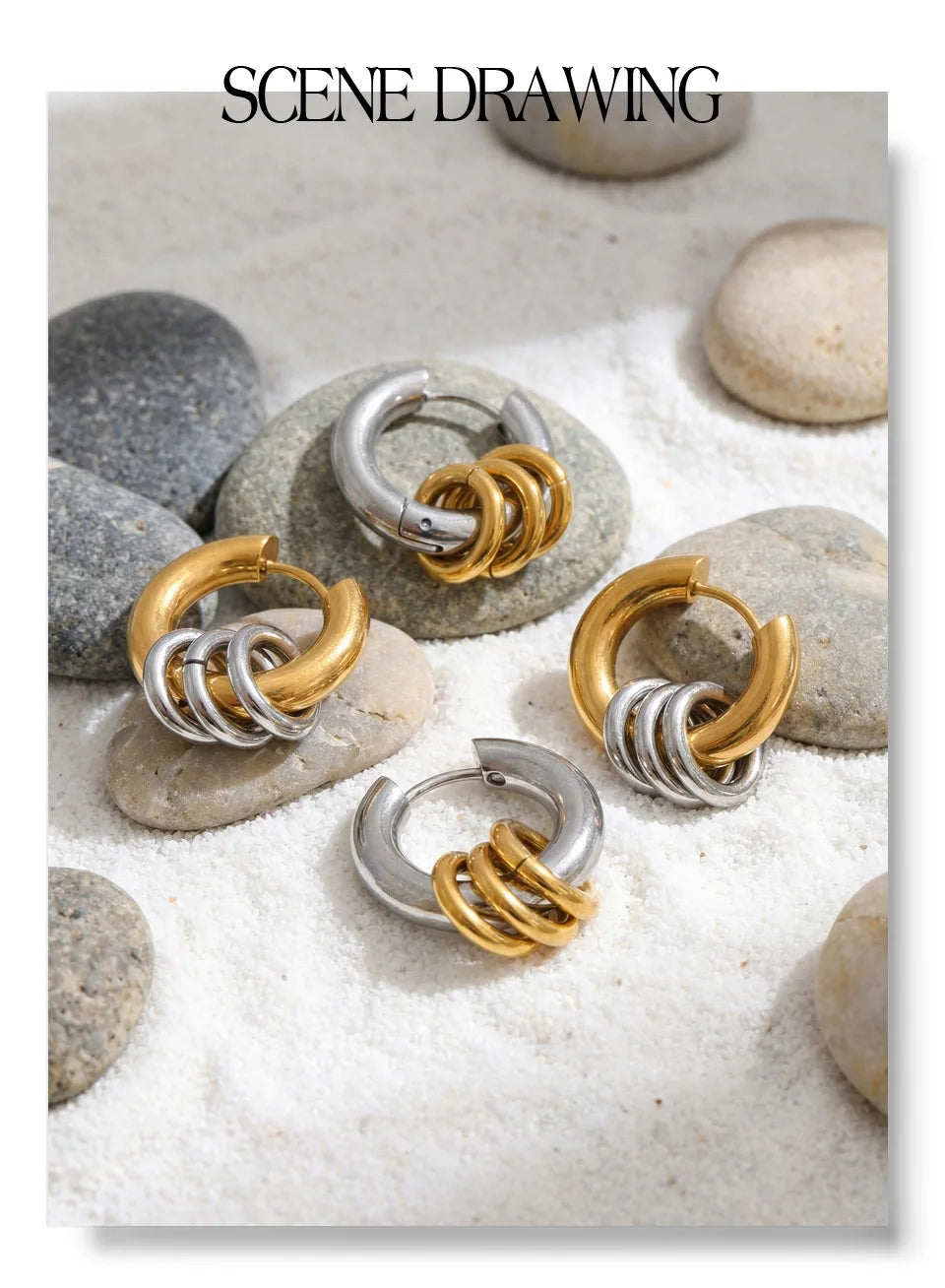 Mixed Metal Hoop Earrings