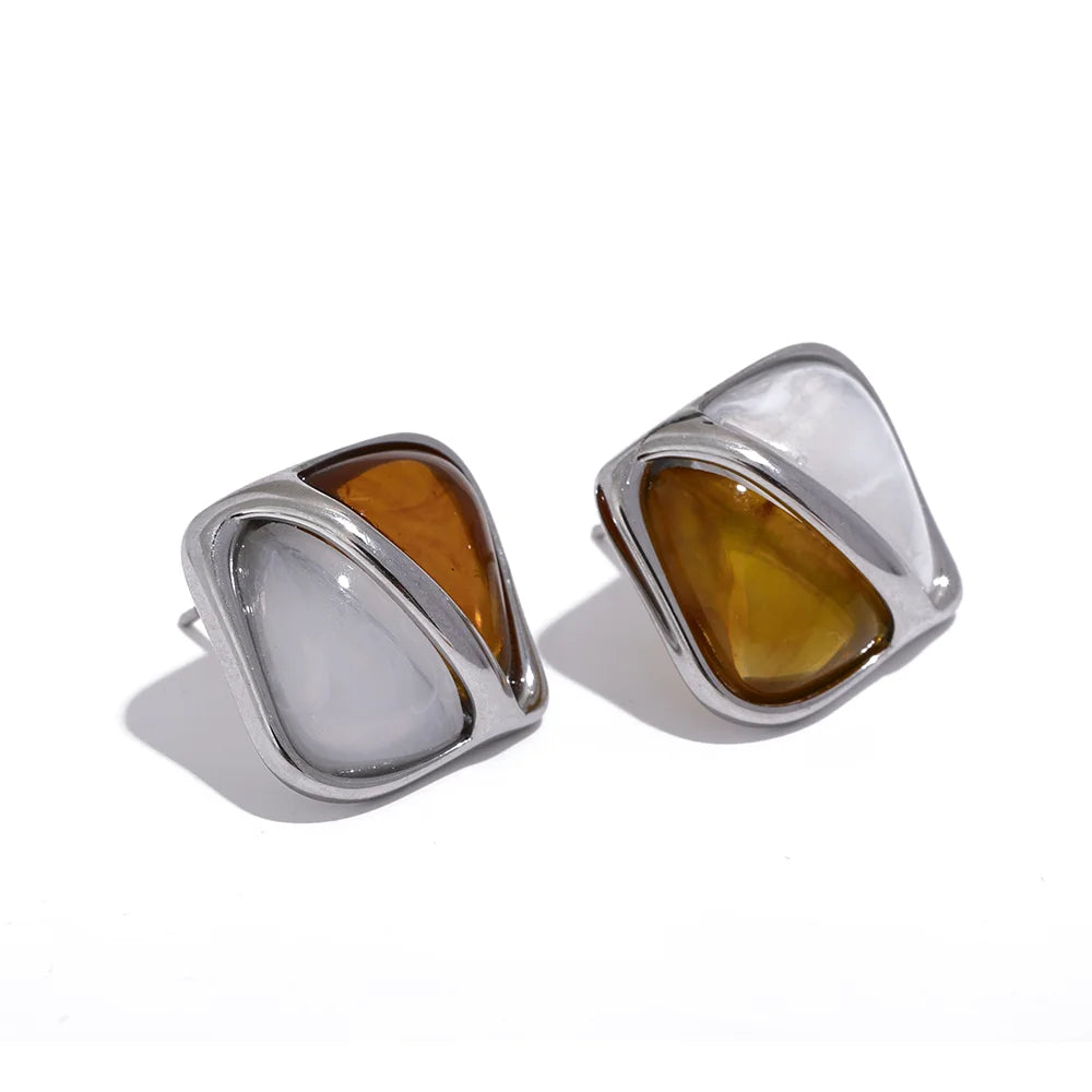 Sculptural Square Studs