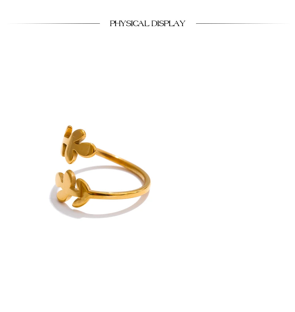 Double Clover Open Ring
