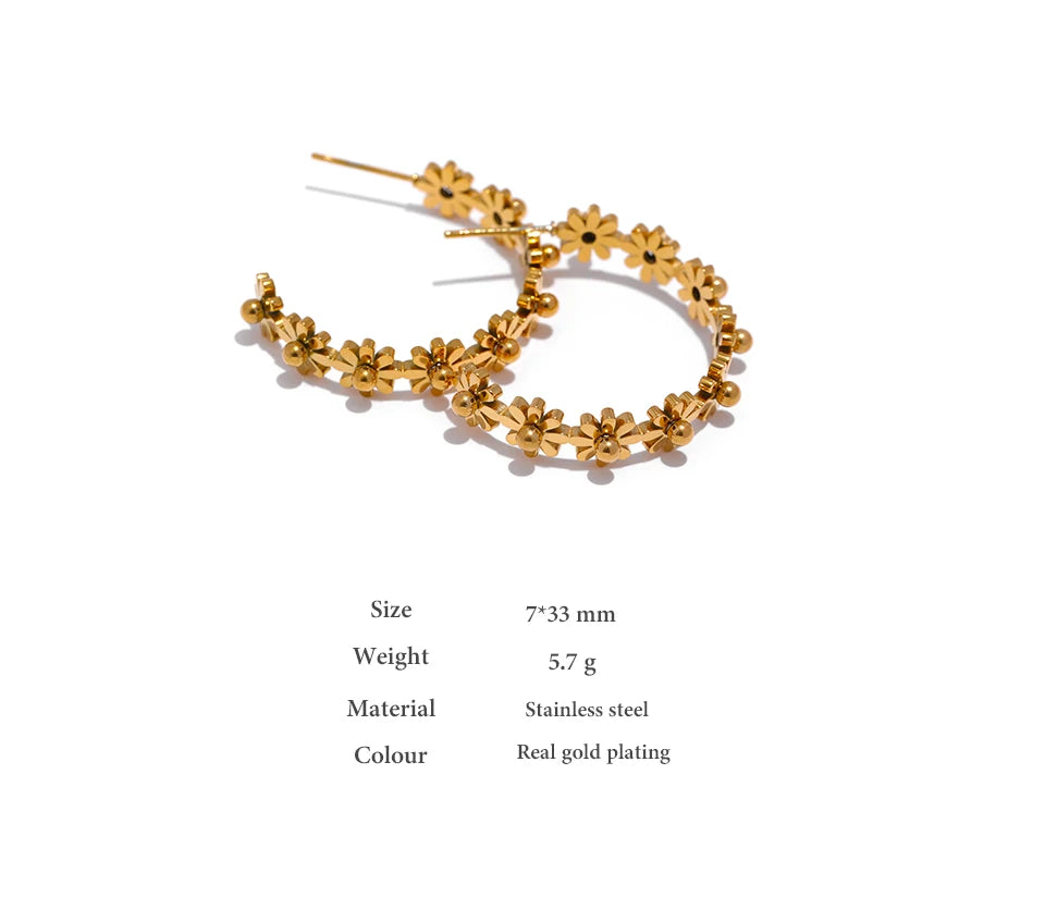 Floral Hoop Earrings