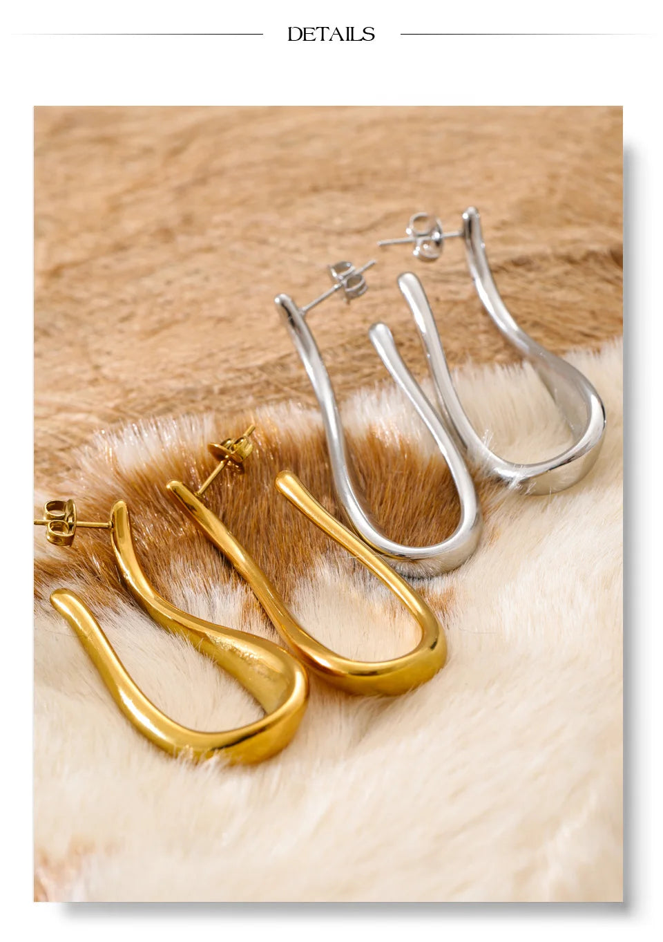 Sculptural Gold Drop Earrings