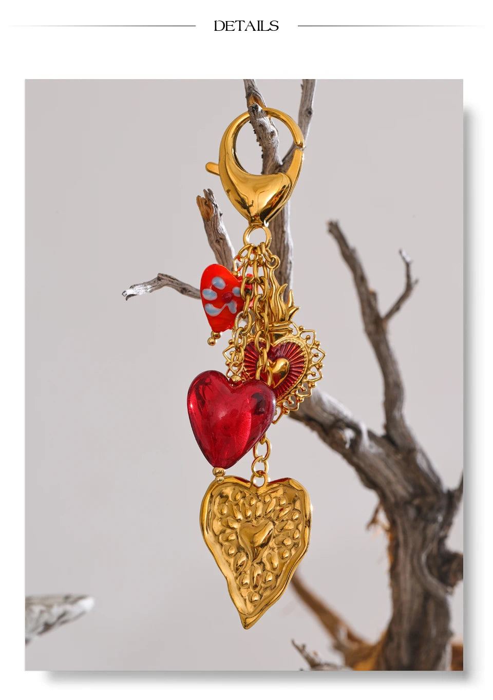 Sweet Romantic Heart Pendant Keychain
