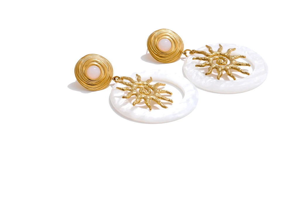Sun & Pearl Earrings