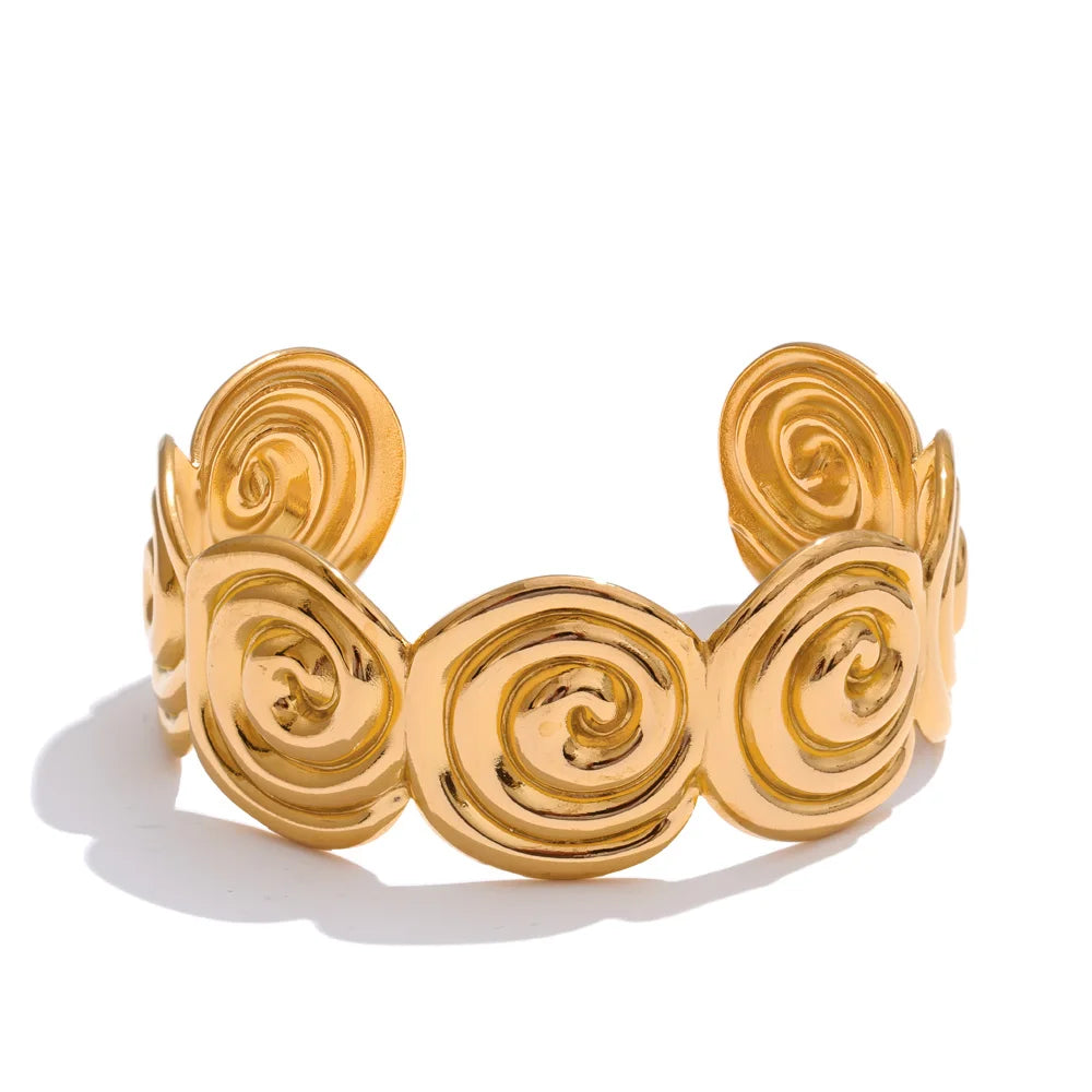 Spiral Gold Cuff Bracelet