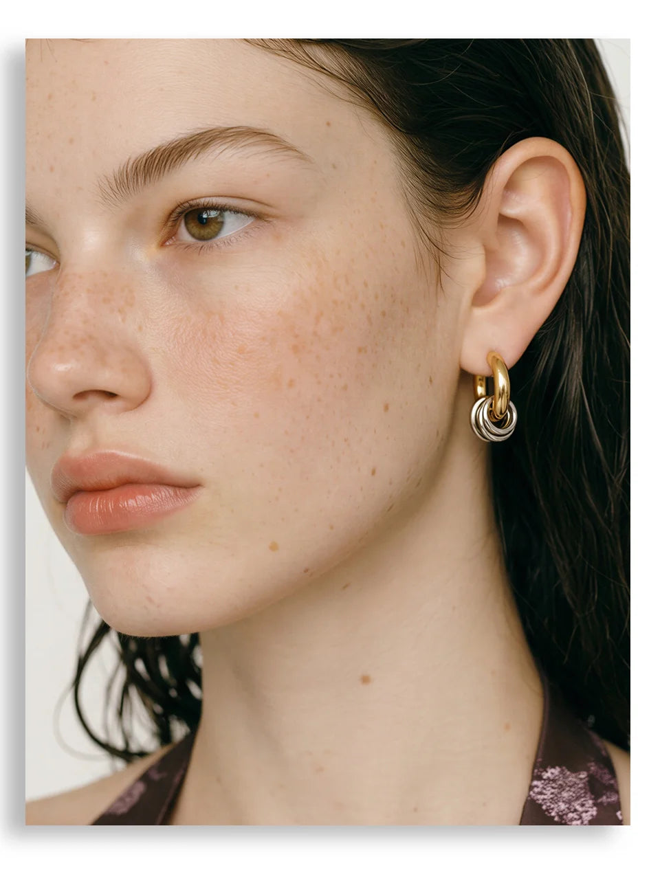 Mixed Metal Hoop Earrings