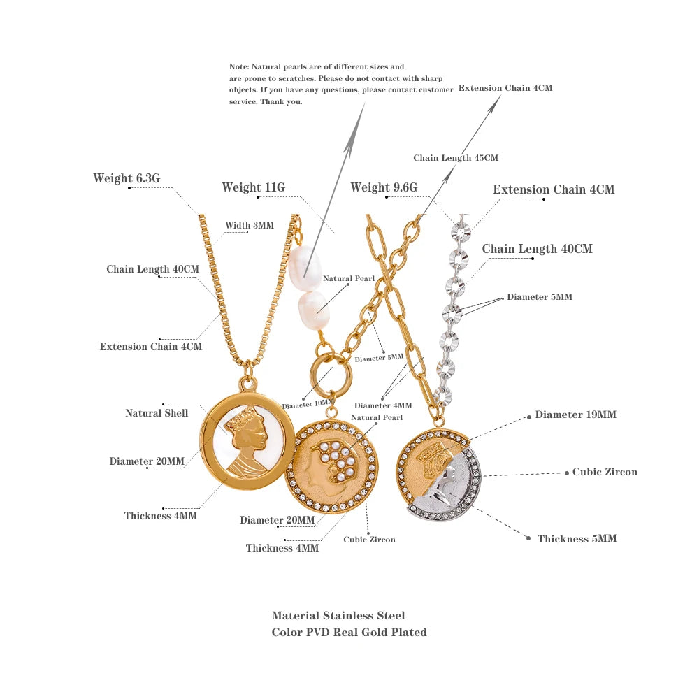 Trendy Round Gold Pendant