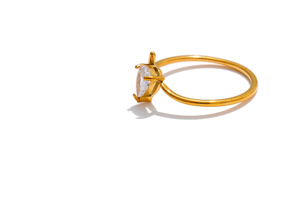 Crystal Solitaire Ring