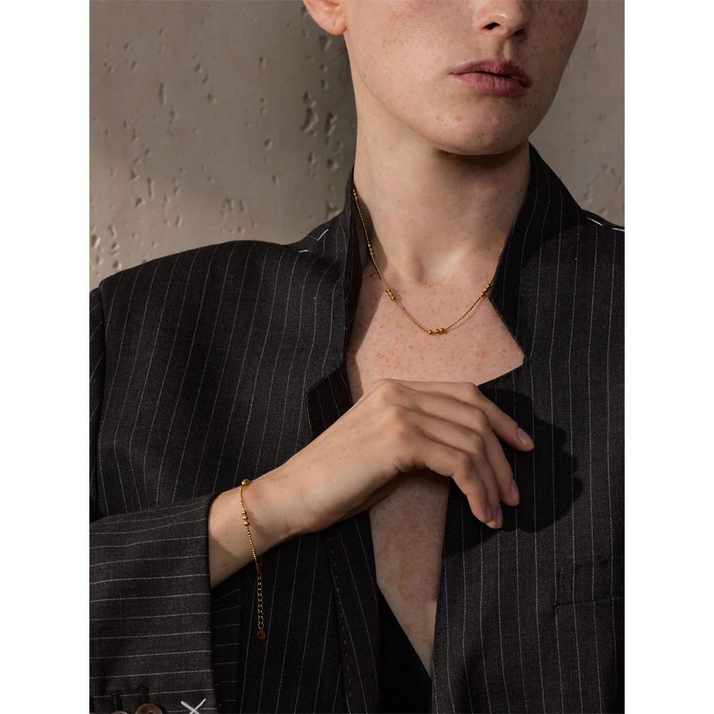 Delicate Gold Chain & Bracelet Set