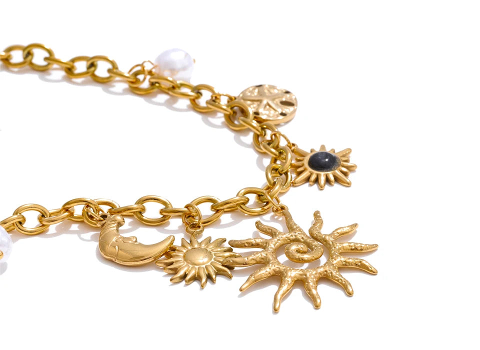 Radiant Sun Charm Necklace
