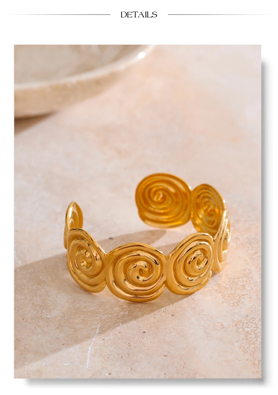 Spiral Gold Cuff Bracelet