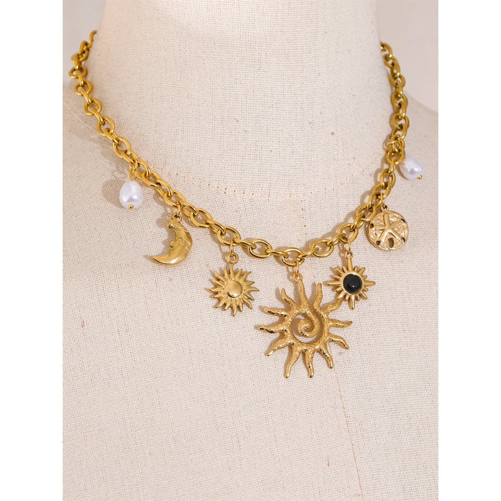 Radiant Sun Charm Necklace