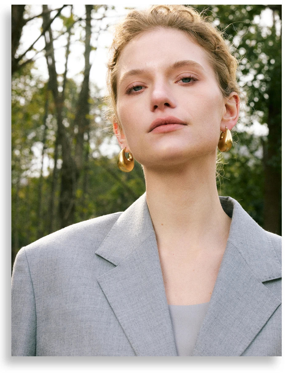 Sculptural Teardrop Hoops