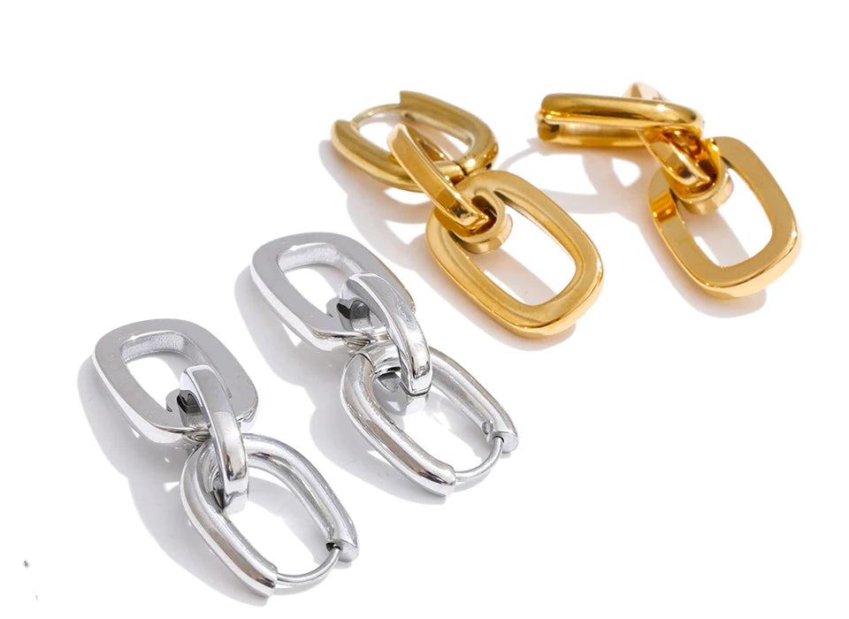 Modern Link Earrings