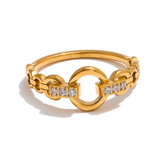 Linked Charm Ring