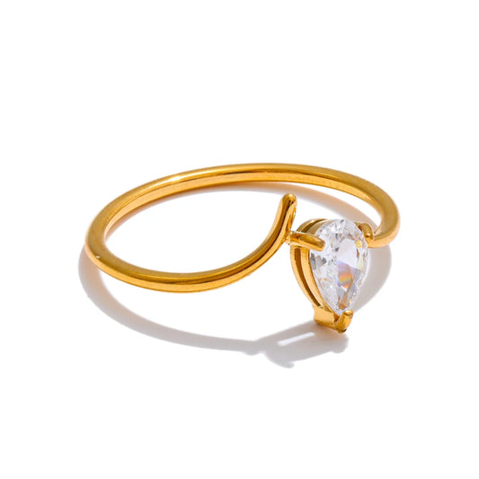 Crystal Solitaire Ring