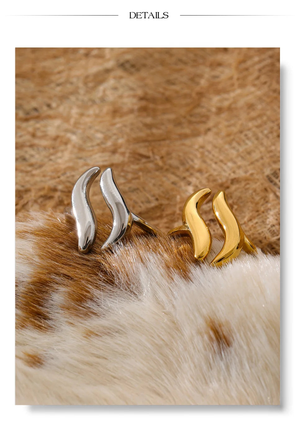 Fluid Wave Gold Ring