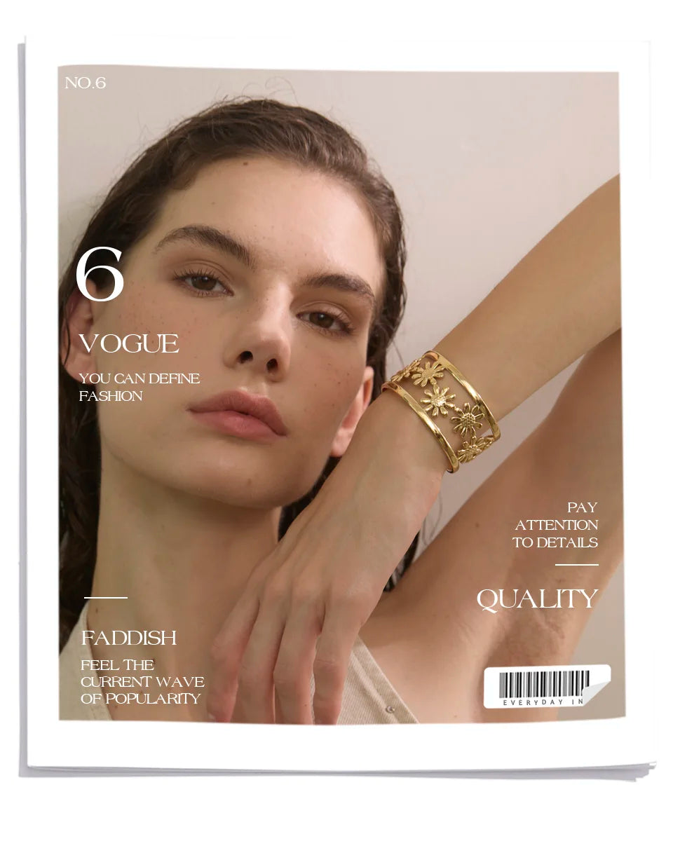 Golden Bloom Cuff Bracelet