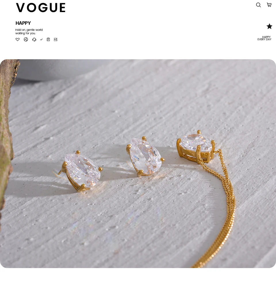 Pear Crystal Necklace