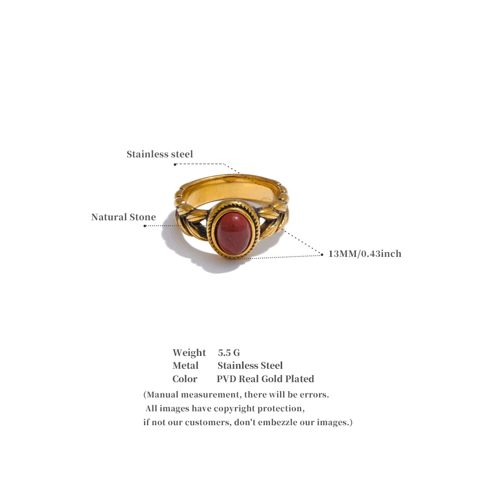 Garnet-Inspired Oval Ring