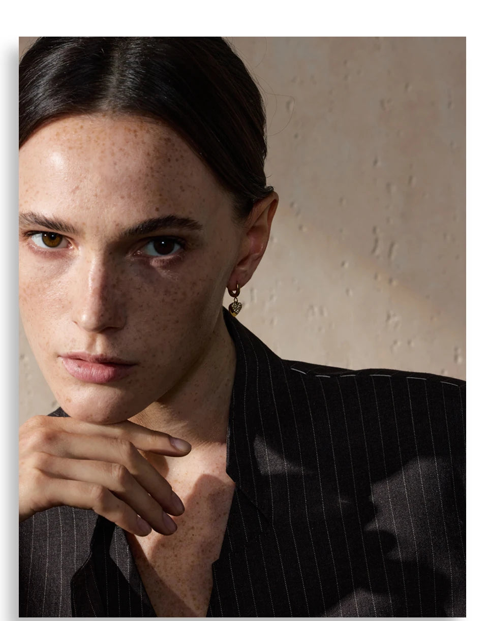 Golden Heart Drop Earrings