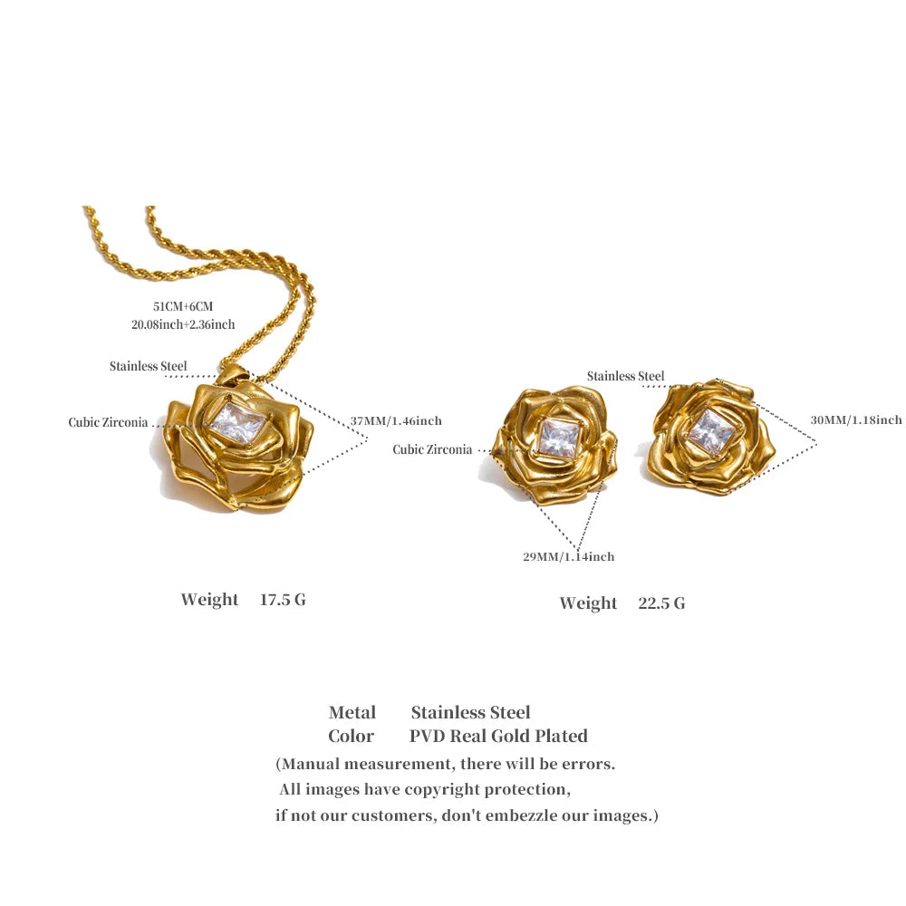 Rose Crystal Jewelry Set