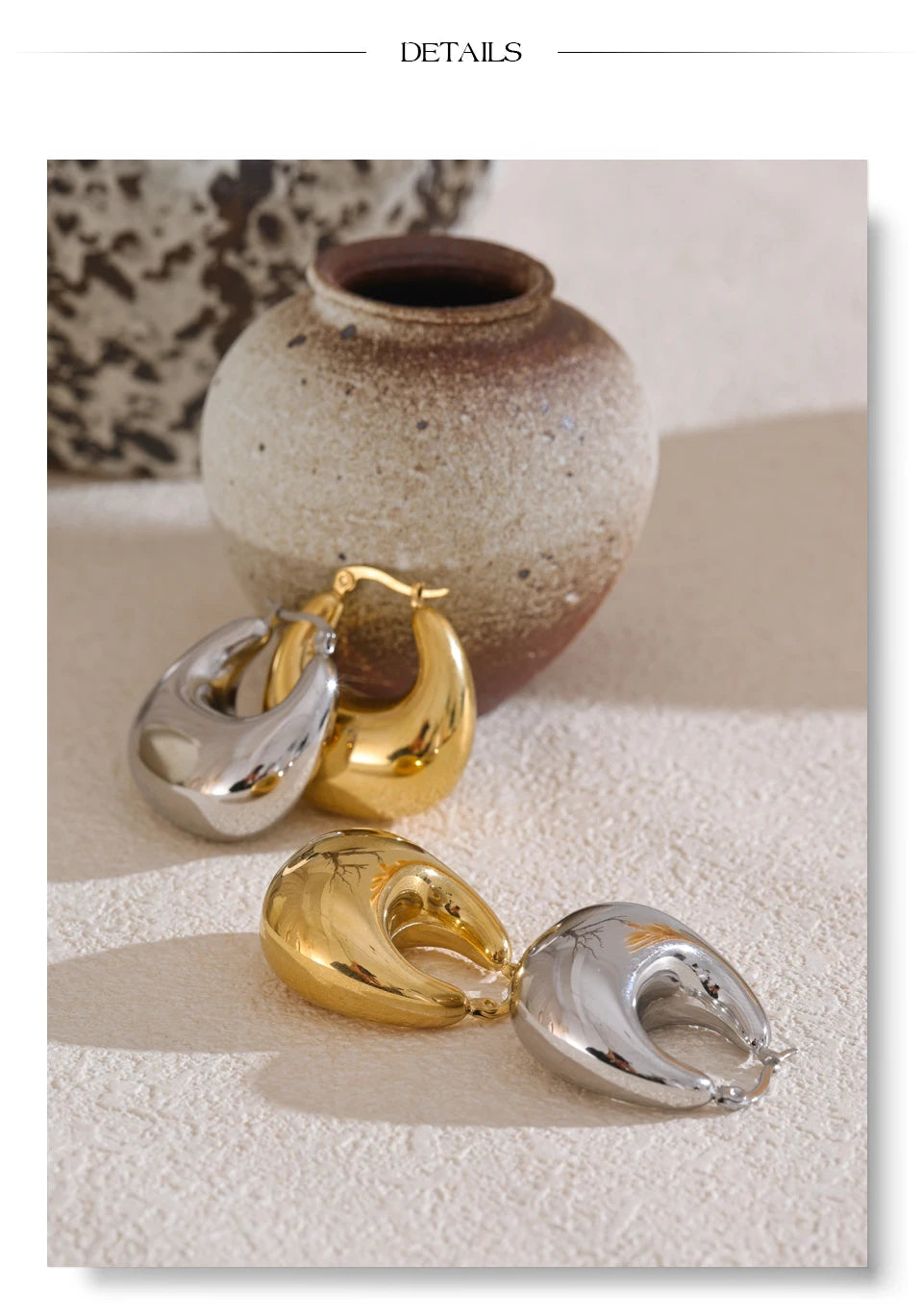Sculptural Teardrop Hoops