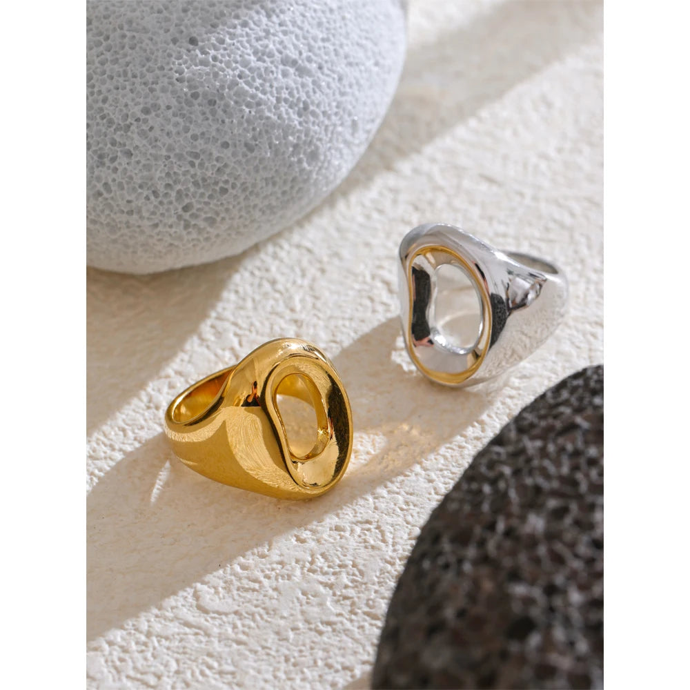 Golden Luxe Geometric Party Ring