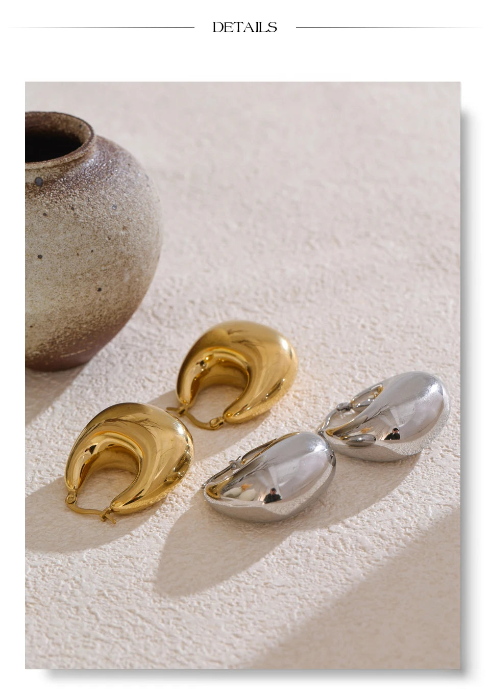 Sculptural Teardrop Hoops
