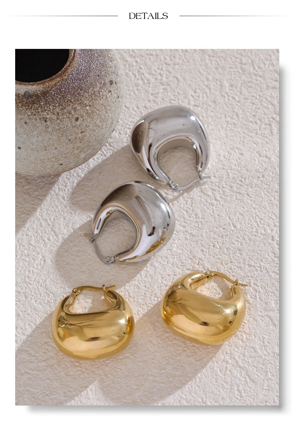 Sculptural Teardrop Hoops