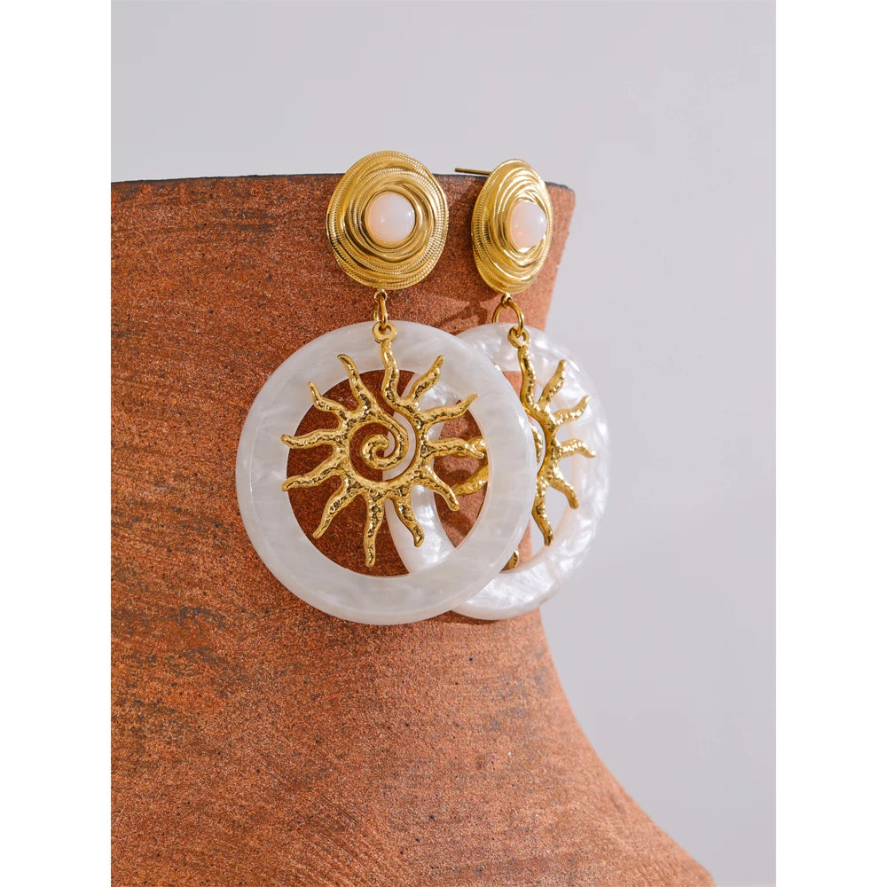 Sun & Pearl Earrings