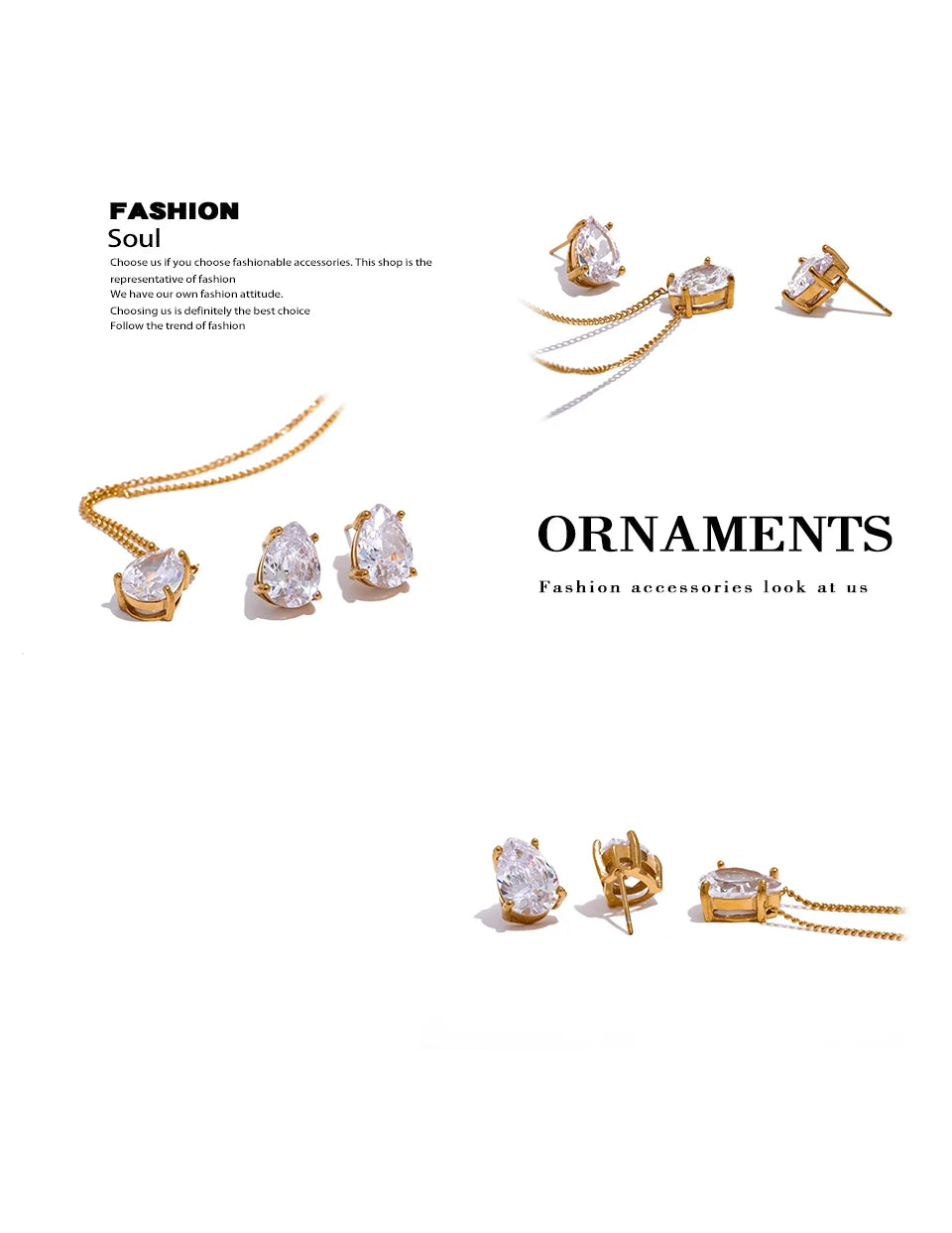 Pear Crystal Necklace