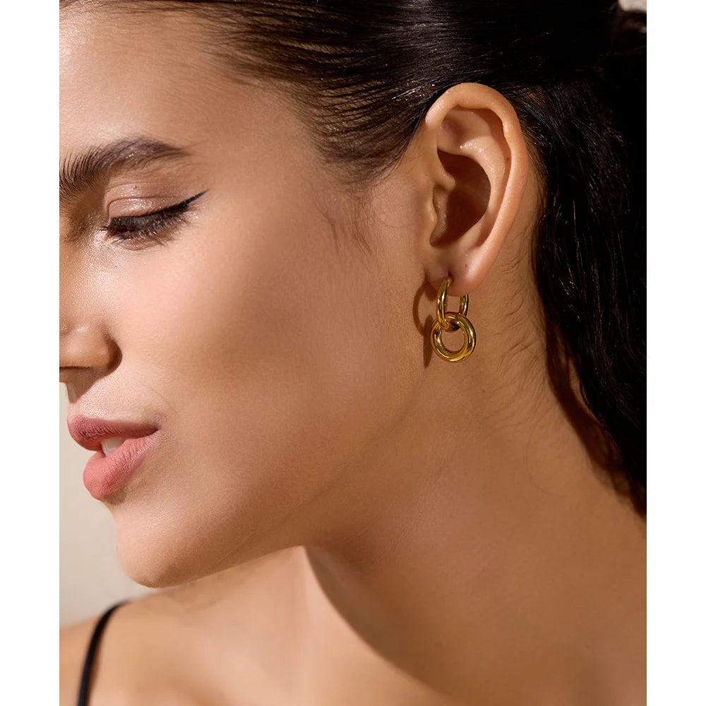 Double-Link Drop Earrings