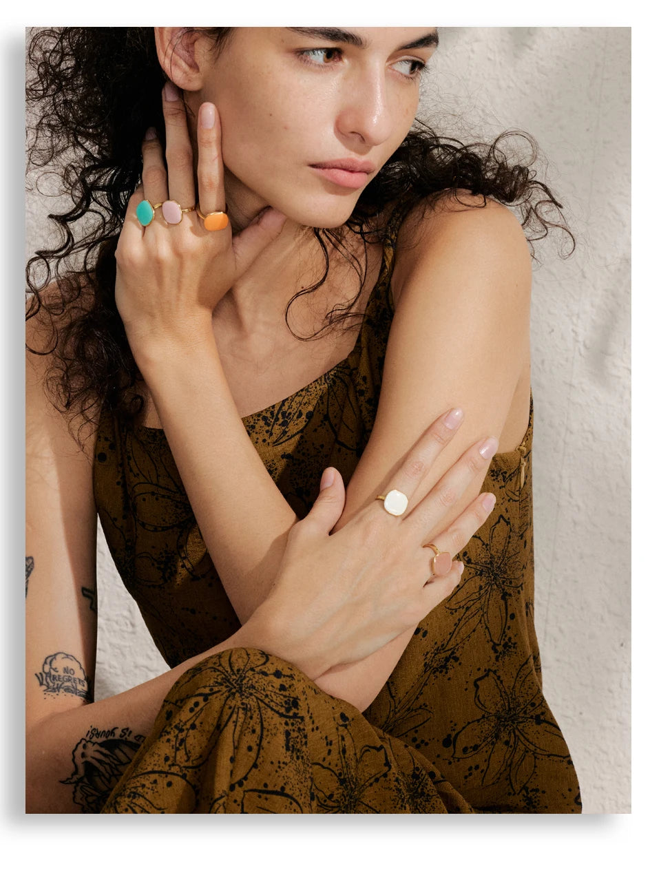 Pastel Stone Ring Set