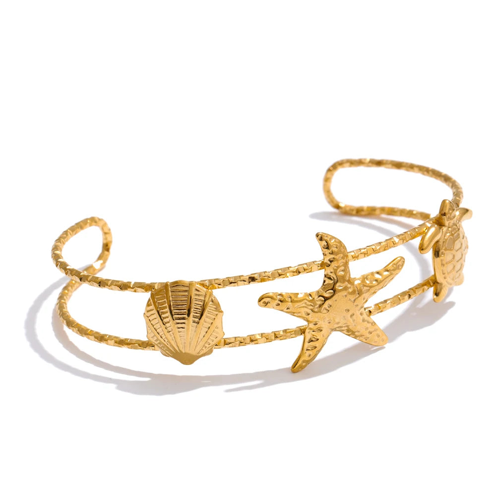 Sun & Star Bangle Bracelet