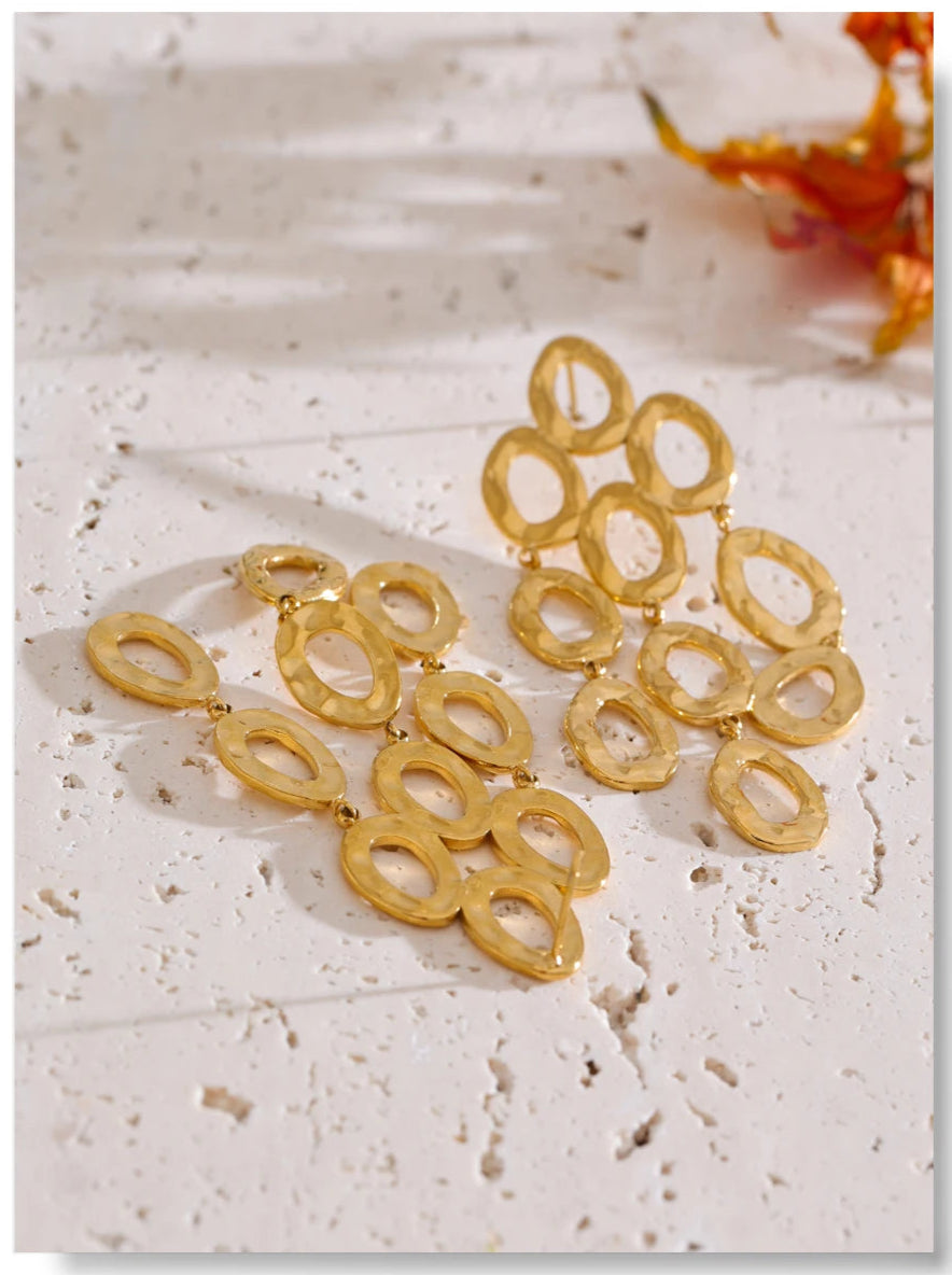 Cascading Gold Link Earrings