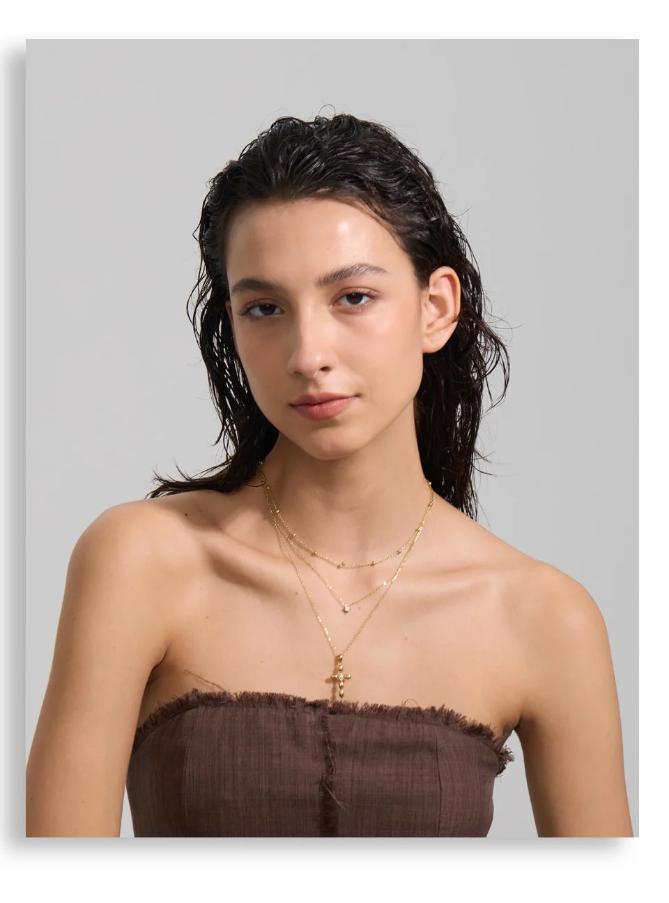 Layered Cross Necklace